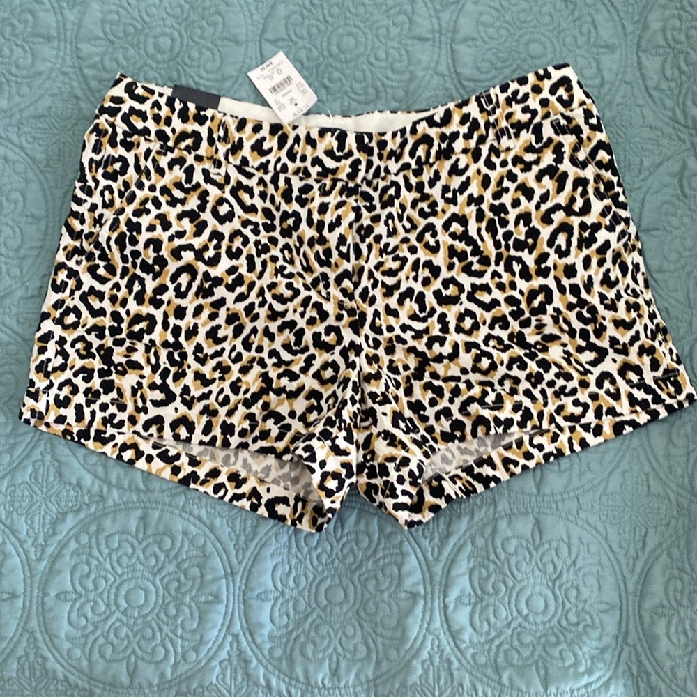 NWT J Crew 3.5 inch Women's Leopard Print Shorts Sz 10